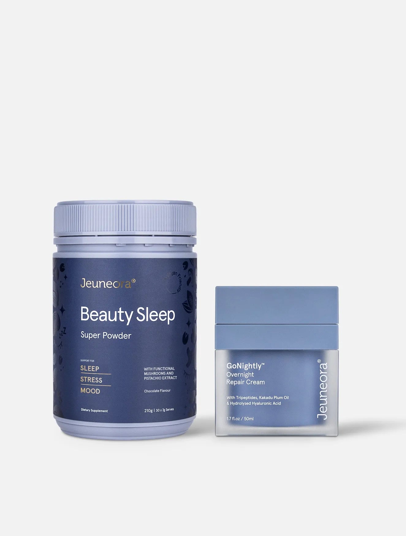 Beauty Sleep Hot Chocolate Sleep Supplement and GoNightly Overnight Repair Cream