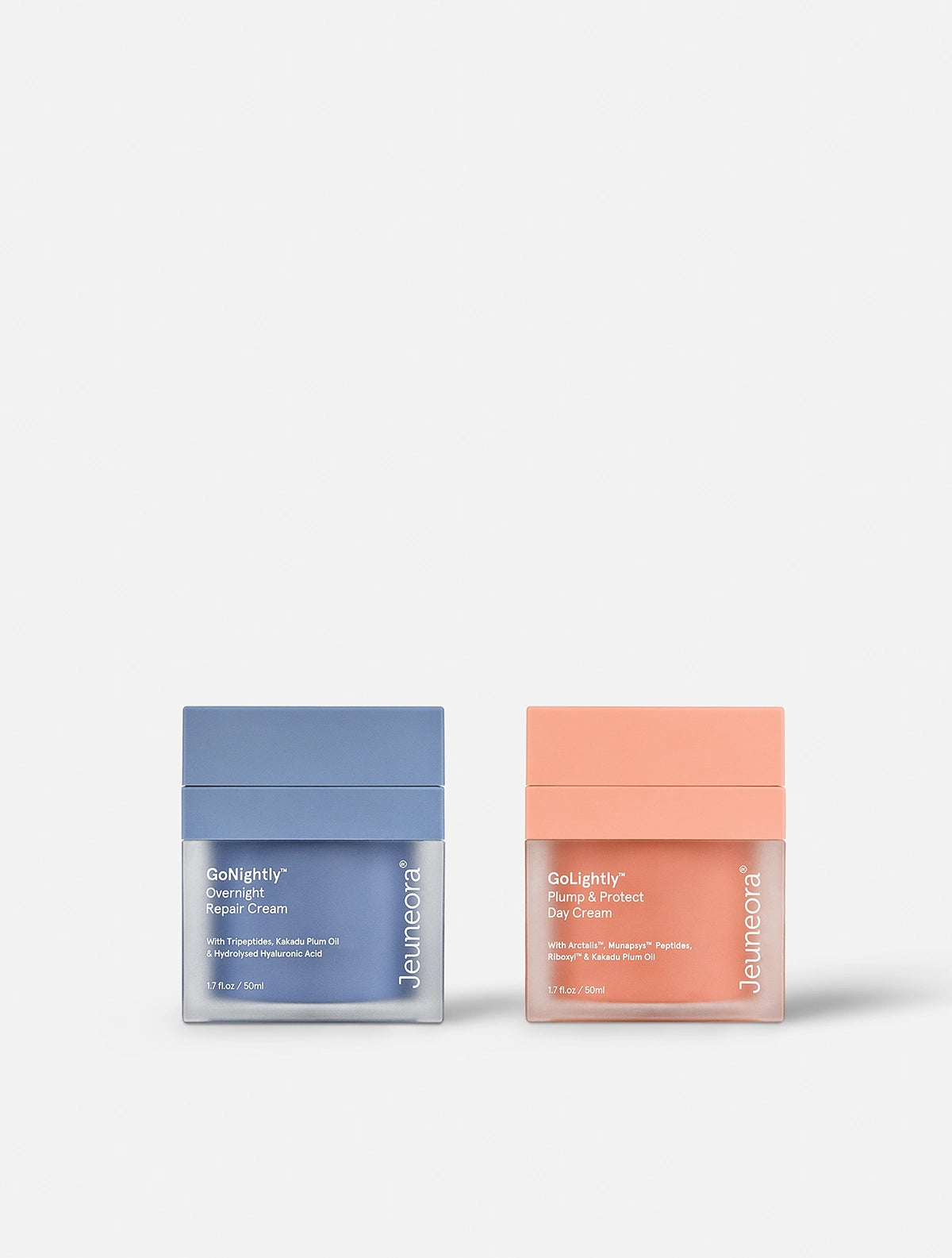 GoNightly and Go Lightly moisturisers - part of the Day and Night Duo set