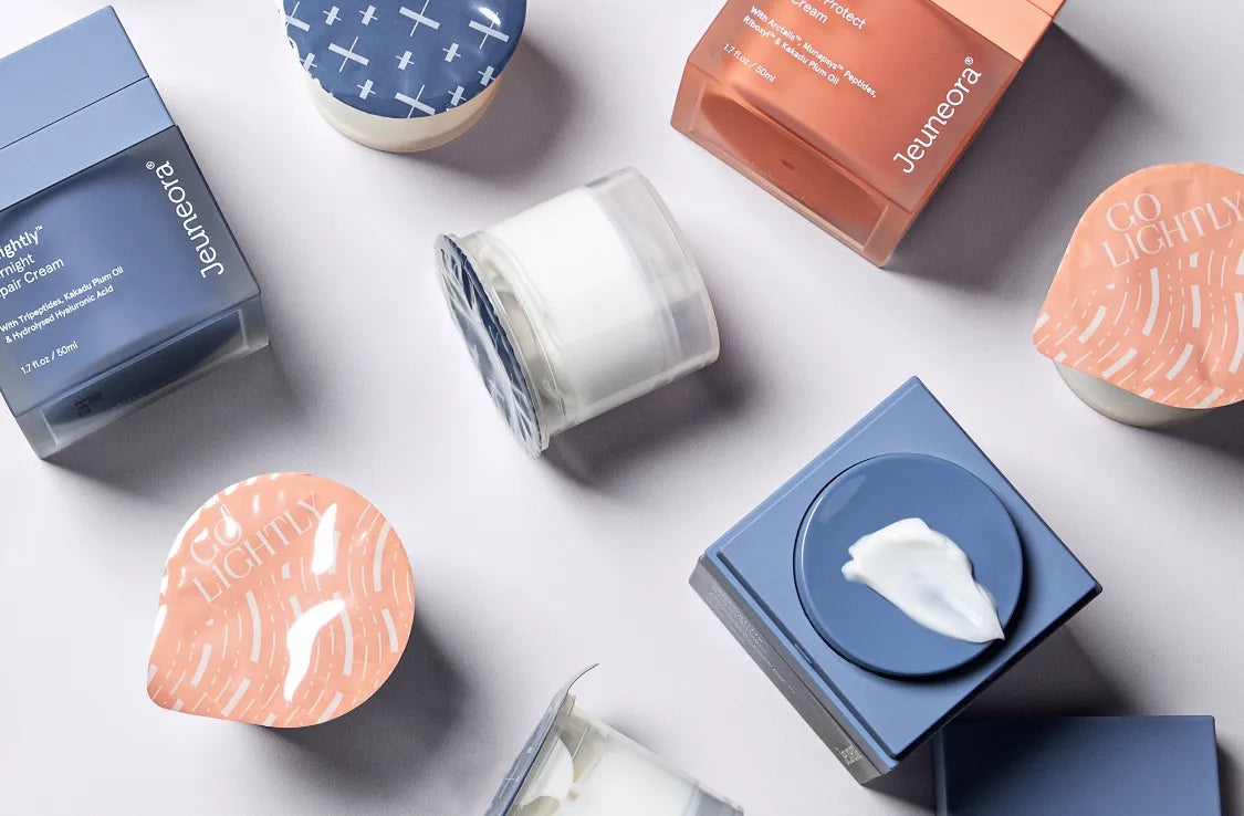 Refills and regular containers of GoNightly and GoLightly moisturisers