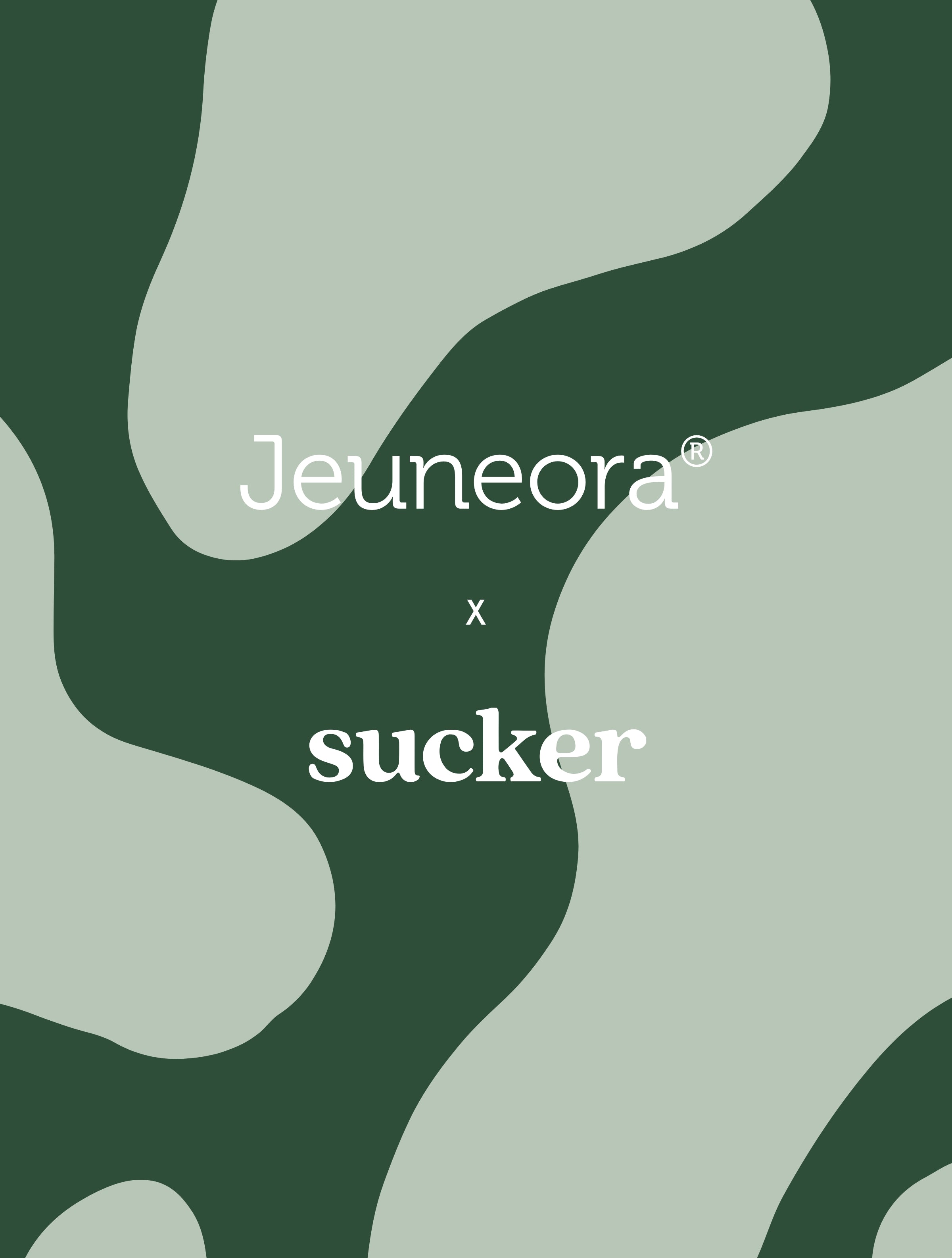 Jeuneora and sucker christmas wellness gift set with green background